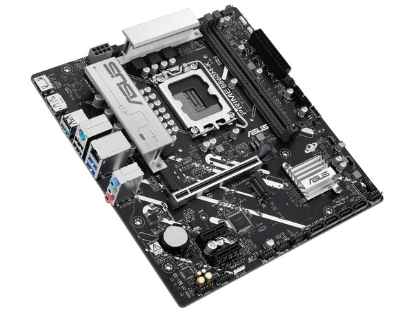 T. Madre ASUS PRIME B860M-K:
Chipset Intel B860M,
Segmento: Alto,
Soporta: Procesadores Intel Core Ultra (Serie 2), Socket LGA1851, 
Memoria: DDR5 7600/5600MHz, 128GB Max, 
Integrado: USB, M.2, Micro-ATX, 
Ptos: 1xPCIE4.0x16.