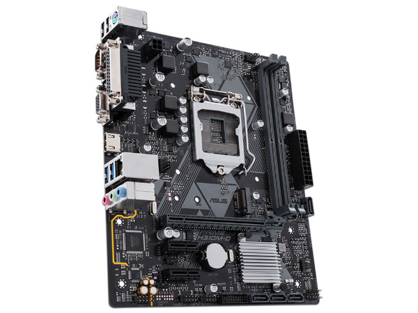T. Madre ASUS PRIME H310M-D, Chipset Intel H310,
Soporta: Core i7 / i5 / i3 / Pentium / Celeron de 8va. Gen., Socket 1151,
Memoria: DDR4 2133MHz, 32GB Max,
Integrado: Audio HD, Red,
USB 3.0, SATA 3.0 y M.2,
Micro-ATX, Ptos: 1xPCIE 3.0 x16.