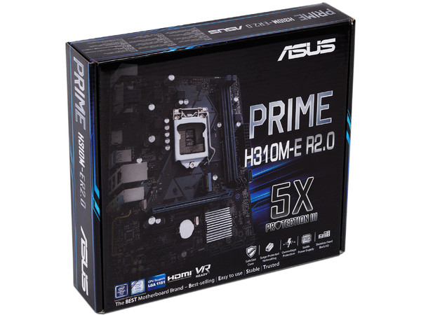 T. Madre Asus PRIME H310M-E R2.0, Chipset H310,
Soporta: Core i7/i5/i3/Pentium/Celeron de 8va. Gen. Socket 1151.
Memoria: DDR4 2666/2400/2133 MHz, 32GB Max,
Integrado: Audio HD, Red,
USB 3.0, SATA 3.0,
Micro-ATX, Ptos: 1xPCIE 3.0 x16, 2xPCIE 2.0 x1.
