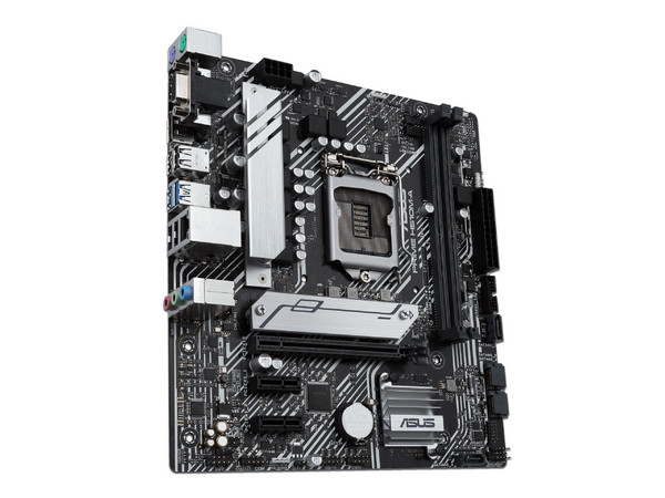T. Madre ASUS PRIME H510M-A/CSM, Chipset Intel H510,
Soporta: Intel 11va y 10ma gen, Socket 1200,
Memoria: DDR4 3200/2800/2133MHz, 64GB Max,
Integrado: AudioHD, Red, USB 3.1 y SATA 3.0, M.2,
Micro-ATX, Ptos: 1xPCIE4.0x16, 2xPCIE3.0x1
