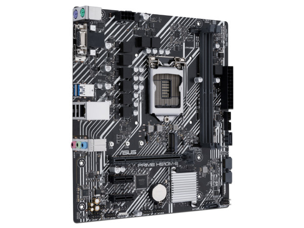 T. Madre ASUS PRIME H510M-E, Chipset Intel H510M,
Soporta: Intel 10ma y 11va Generación de Socket 1200,
Memoria: DDR4 3200/2800/2133MHz, 64GB Max,
Integrado: AudioHD, Red, USB 3.1 y SATA 3.0, M.2,
Micro-ATX, Ptos: 1xPCIE4.0x16, 2xPCIE3.0x1