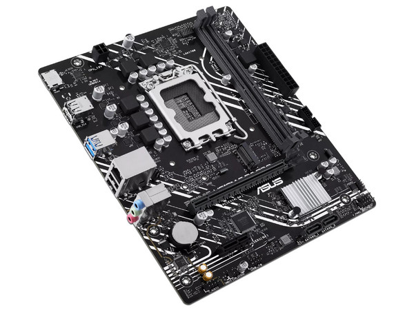 T. Madre ASUS PRIME H610M-F D4 R2.0: 
Chipset Intel H610, 
Segmento: Básico, 
Soporta: Procesadores Intel de 13va Generación, Socket 1700, 
Memoria: DDR4 3200/2800/2133MHz, 64GB Max, 
AudioHD, Red, USB y SATA 3.0, M.2, 
M-ATX, Ptos: 1xPCIE4.0x16.
