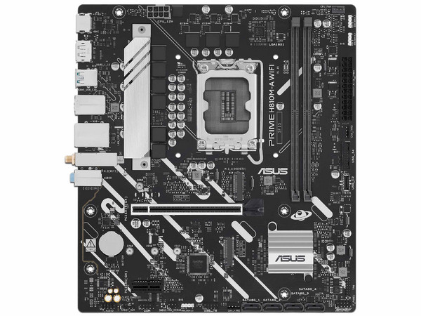 T. Madre ASUS PRIME H810M-A WIFI, 
Chipset Intel H810, 
Segmento: Básico, 
Soporta: Intel Ultra, Socket 1851, 
Memoria: DDR5, 128GB Max, 
Integrado: AudioHD, Red, USB 3.1, M.2, 
Micro-ATX, Ptos: 1xPCIE4.0x16, 1xPCIE3.0x1.