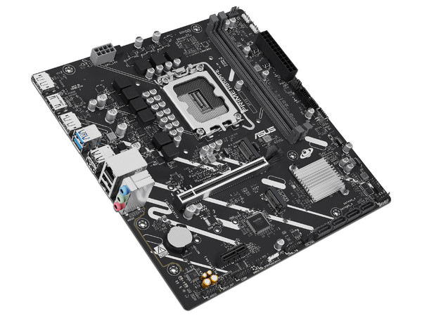 T. Madre ASUS PRIME H810M-E: 
Chipset Intel H810, 
Segmento: Básico, 
Soporta: Intel Ultra (Series 2), Socket 1851, 
Memoria: DDR5 6400 MT/s, 128GB Max, 
Integrado: AudioHD, Red, USB 3.1, M.2, 
Micro-ATX, Ptos: 1xPCIE4.0x16, 1xPCIE4.0x1.
