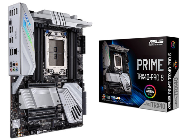 T. Madre ASUS PRIME TRX40-PRO S, Chipset AMD TRX40, 
Soporta: AMD Ryzen Threadripper 3ra Gen, 
Memoria: DDR4 3200 / 2666 / 2133MHz,256GB Máx,
Integrado: audio alta definición Realtek, 
USB 3.1, ATX, Ptos: 3xPCIEx16