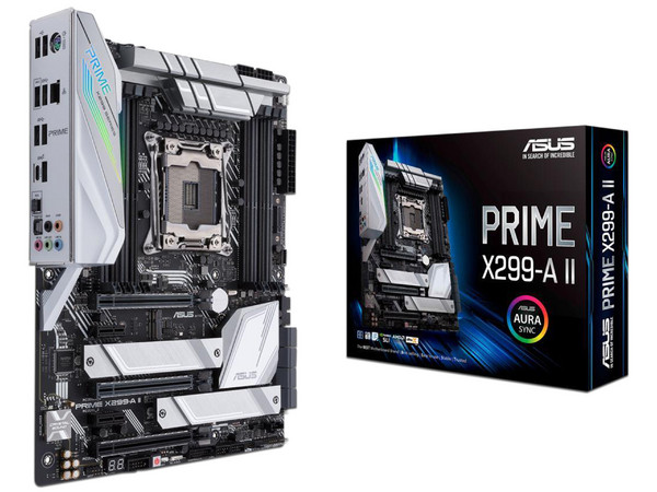 T. Madre ASUS Prime X299-A II, ChipSet Intel X299,
Soporta: Procesadores Intel Core X-Series de Socket 2066,
Memoria: DDR4 4000(O.C.)/3600(O.C.)/2400/2133 MHz, 64GB Max,
SATA 3.0, USB 3.0,
Integrado: Audio HD, Red Gigabit,
ATX