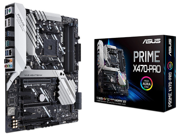 T. Madre Asus PRIME X470-PRO, Chipset AMD X470,
Soporta: Procesador AMD Ryzen de 2ª Gen/7ª Gen A-series/Athlon,
Memoria: DDR4 3600(O.C.)/2933(O.C.)/2133 MHz, 64GB Max,
Integrado: Audio HD, Red,
USB 3.0, SATA 3.0,
ATX, Ptos: 2xPCIEx16