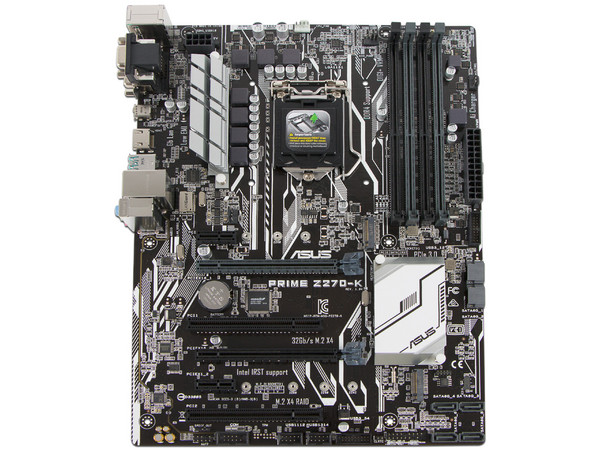 T. Madre ASUS PRIME Z270-K, Chipset Intel Z270,
Soporta: Core i7 / i5 / i3 de 7ma Gen., Socket 1151,
Memoria: DDR4 3866(O.C.)/3000(O.C.)/2133 MHz, 64GB Max,
Integrado: Audio HD, Red,
USB 3.1, SATA 3.0, M.2,
ATX, Ptos: 2xPCIE 3.0 x16.