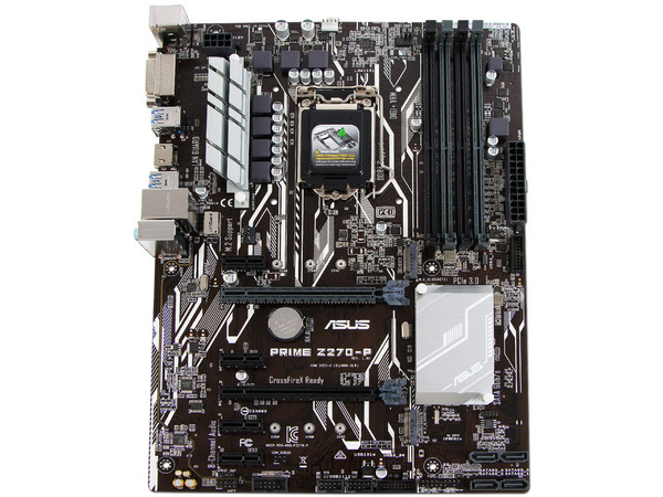 T. Madre Asus PRIME Z270-P, ChipSet Intel Z270, 
Soporta: Core i7/Core i5/Core i3 de 7ma Gen Socket 1151,
Memoria: DDR4 3866(O.C.) / 3200(O.C.) / 2133 MHz, 64GB Max,
Integrado: Audio HD, Red,
USB 3.0, SATA 3.0, M.2, 
ATX, Ptos: 2xPCIE3.0x16,