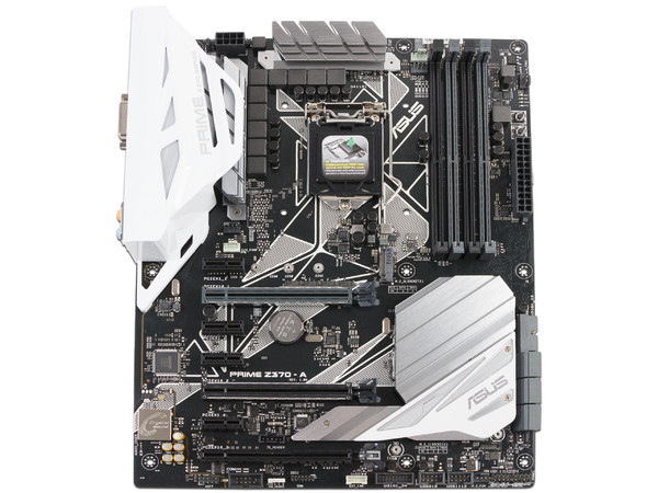 T. Madre Asus PRIME Z370-A, Chipset Intel Z370,
Soporta: Core i7 / i5 / i3 de 8va Gen., Socket 1151,
Memoria: DDR4 4000(O.C.)/3866(O.C.)/2400(O.C.)/2133 MHz, 64GB Max,
Integrado: Audio HD, Red,
USB 3.0 y SATA 3.0,
ATX,
Ptos: 3xPCIE3.0.