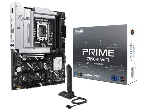 T. Madre ASUS PRIME Z890-P WIFI, 
Chipset Intel Z890,
Segmento: Alto,
Soporta: Intel Core Ultra (Serie 2), Socket LGA 1851,
Memoria: DDR5 7600MHz, 192GB Máx,
Integrado: Audio HD, Red,
USB 3.2, SATA 3.0, M.2,
ATX, Ptos: 1xPCIE5.0x16, 2xPCIE4.0x1.