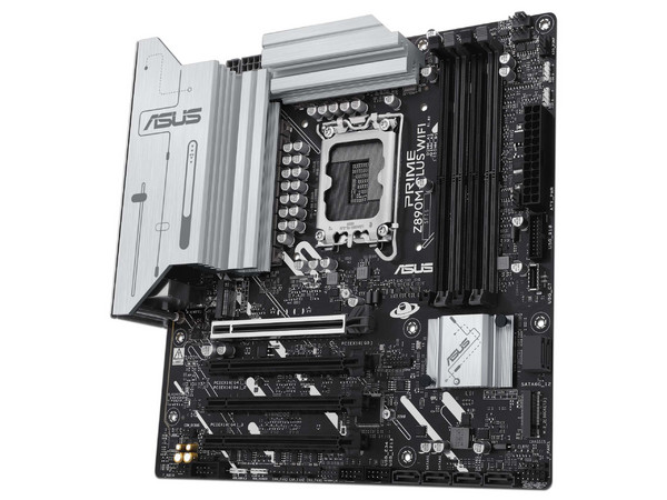 T. Madre ASUS PRIME Z890M-PLUS WIFI: Chipset Intel Z890,
Segmento: Alto.
Soporta: Procesadores Intel Core Ultra (serie 2), Socket LGA 1851,
Memoria: DDR5 8666/7200/6400MHz, 192GB Máx,
AudioHD, Red, USB 3.2 y SATA 3.0, M.2,
M-ATX, Ptos: 1xPCIE5.0x16.