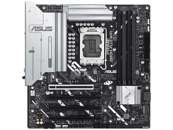 T. Madre ASUS PRIME Z890M-PLUS WIFI: Chipset Intel Z890,
Segmento: Alto.
Soporta: Procesadores Intel Core Ultra (serie 2), Socket LGA 1851,
Memoria: DDR5 8666/7200/6400MHz, 192GB Máx,
AudioHD, Red, USB 3.2 y SATA 3.0, M.2,
M-ATX, Ptos: 1xPCIE5.0x16.