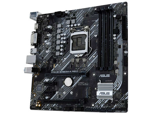 T.Madre ASUS PRIME B460M-A R2.0, Chipset Intel B460,
Soporta: Intel 10ma Generación de Socket 1200,
Memoria DDR4 2933/2666/2133 MHz, 128GB Máx, 
Integrado: Audio HD, Red y SATA 3.0, M.2, 
MicroATX Ptos: 1xPCIEx16, 2XPCIEx1.