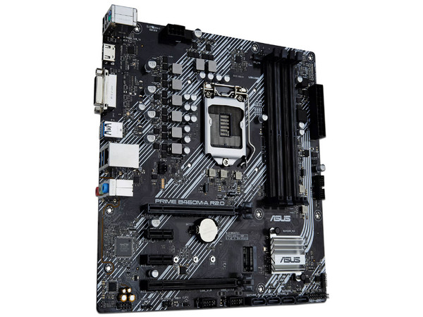 T.Madre ASUS PRIME B460M-A R2.0, Chipset Intel B460,
Soporta: Intel 10ma Generación de Socket 1200,
Memoria DDR4 2933/2666/2133 MHz, 128GB Máx, 
Integrado: Audio HD, Red y SATA 3.0, M.2, 
MicroATX Ptos: 1xPCIEx16, 2XPCIEx1.
