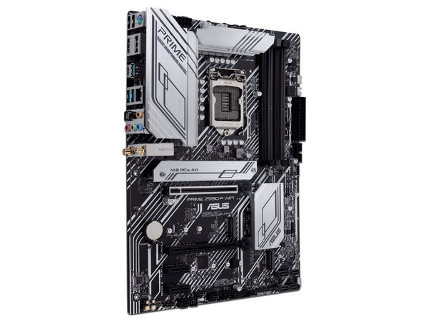T. Madre Asus PRIME Z590-P,WIFI, Chipset Z590,
Soporta: Intel 10ma y 11va Generación de Socket 1200,
Memoria DDR4 5133/4133/2133 MHz, 128GB Máx,
Integrado: Audio HD, Red, USB 3.1. SATA 3.0, M.2,
ATX, Ptos: 2xPCIEX3.0x16, 2xPCIE3.0x1.