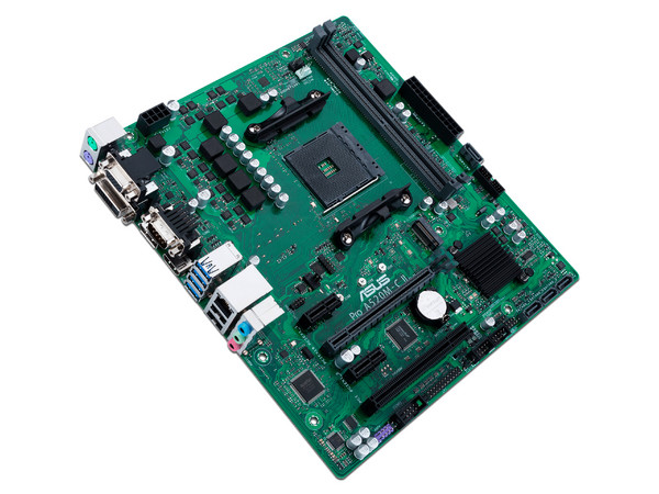 T. Madre Asus Pro A520M-C II / CSM, Chipset AMD A520, 
 Soporta: AMD Ryzen 3ra, 4ta y 5ta Generación, Socket AM4,
Memoria: DDR4 4600/3866/2133 MHz, 64GB Max,
 Integrado: Audio HD, Red, USB 3.1,
SATA 3.0, M.2, 
Micro-ATX, Ptos: 1xPCI, 1xPCIEx16