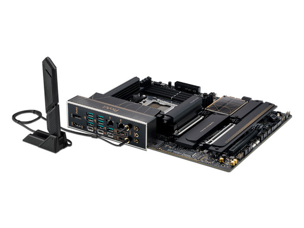 T. Madre ASUS ProArt X870E-Creator WiFi:
Chipset AMD X870E, 
Segmento: Alto/Gamer,
Soporta AMD 8000 y 9000 Series, Socket AM5, 
RAM: DDR5 8000MHz/7200HMz/6400MHz, Máx 192GB, 
Audio HD, Red, USB y SATA 3.0, M.2, ATX, 
Ptos: 1xPCIe5.0x16, 2xPCIe4.0x16