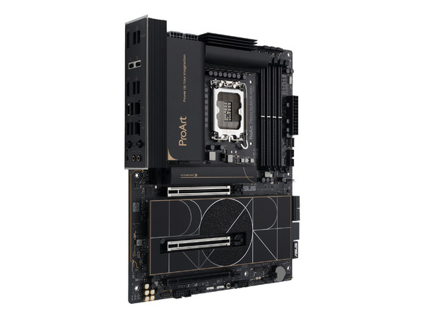 T. Madre ASUS PROART Z890-CREATOR WIFI:
Chipset Intel Z890,
Segmento: Alto/Gamer,
Soporta: Procesadores Intel Core Ultra (Serie 2), Socket LGA 1851,
RAM: DDR5 8666/6400MHz, 192GB Máx,
AudioHD, Red, Wi-Fi, USB y SATA,
M.2, ATX, Ptos: 2xPCIE5.0x16