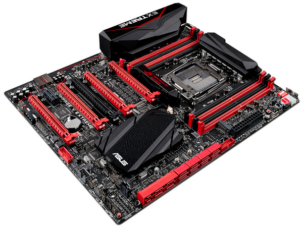T. Madre ASUS RAMPAGE V EXTREME/U3.1, ChipSet Intel X99,
Soporta: Intel Core i7 de Socket 2011-v3,
Memoria: DDR4 3300(O.C.)/3000(O.C.)/2133 MHz, 64GB Max,
SATA 3.0, USB 3.0,
Integrado: Audio HD, Red Gigabit,
ATX, Ptos: 4xPCIE 3.0 x16, 1xPCIEx1