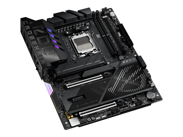 T. Madre ASUS ROG CROSSHAIR X870E Apex,
Chipset AMD X870E,
Segmento: Alto/Gamer,
Soporta: Procesadores AMD Serie 9000, 8000 y 7000, Socket AM5, 
RAM: DDR5 8400/8000 MHz, 128GB Max,
Wi-Fi 7, USB-C 3.2, M.2, 
ATX, Ptos: 2xPCIe5.0x16.