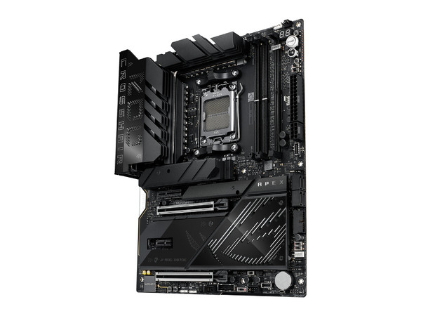 T. Madre ASUS ROG CROSSHAIR X870E Apex,
Chipset AMD X870E,
Segmento: Alto/Gamer,
Soporta: Procesadores AMD Serie 9000, 8000 y 7000, Socket AM5, 
RAM: DDR5 8400/8000 MHz, 128GB Max,
Wi-Fi 7, USB-C 3.2, M.2, 
ATX, Ptos: 2xPCIe5.0x16.