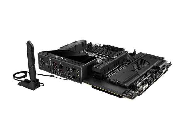 T. Madre ASUS ROG CROSSHAIR X870E DARK HERO:
Chipset AMD X870E,
Segmento: Alto,
Soporta: AMD Ryzen 7ma, 8va y 9na Gen, Socket AM5, 
Memoria: DDR5 8000/ 6600/ 4800MHz, Máx. 256GB, 
Integrado: AudioHD, Wi-Fi 7, USB C, M.2, 
ATX, Puertos: 2xPCIE5.0x16