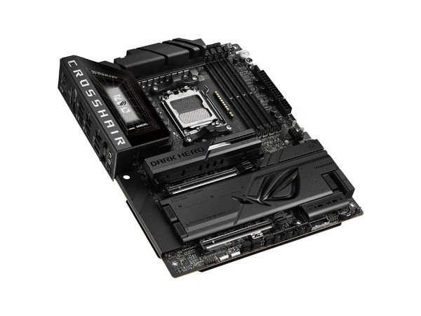 T. Madre ASUS ROG CROSSHAIR X870E DARK HERO:
Chipset AMD X870E,
Segmento: Alto,
Soporta: AMD Ryzen 7ma, 8va y 9na Gen, Socket AM5, 
Memoria: DDR5 8000/ 6600/ 4800MHz, Máx. 256GB, 
Integrado: AudioHD, Wi-Fi 7, USB C, M.2, 
ATX, Puertos: 2xPCIE5.0x16