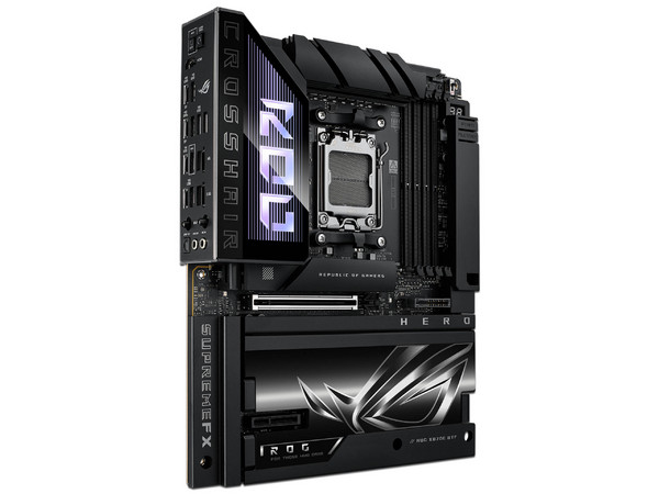 T. Madre Asus ROG CROSSHAIR X870E HERO BTF, 
Chipset X870E, 
Segmento: Alto/Gamer, 
Soporta: Procesadores AMD Ryzen 9000/8000/7000, Socket AM5, 
Memoria: DDR5 8200 MHz, Hasta 256GB, 
Integrado: Wi-Fi, Audio, HDMI, M.2, 
ATX, Ptos: 1xPCIEx16 5.0.