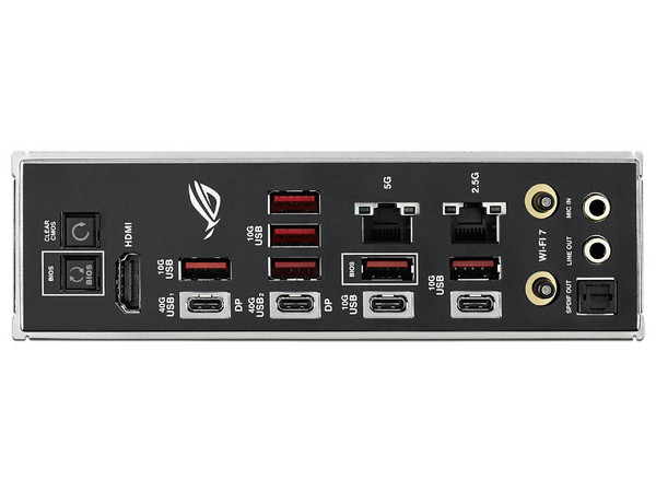 T. Madre Asus ROG CROSSHAIR X870E HERO BTF, 
Chipset X870E, 
Segmento: Alto/Gamer, 
Soporta: Procesadores AMD Ryzen 9000/8000/7000, Socket AM5, 
Memoria: DDR5 8200 MHz, Hasta 256GB, 
Integrado: Wi-Fi, Audio, HDMI, M.2, 
ATX, Ptos: 1xPCIEx16 5.0.