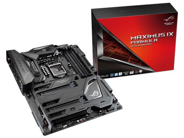 T. Madre ASUS ROG MAXIMUS IX FORMULA, Chipset Intel Z270,
Soporta: Core i7 / i5 / i3 de 7ma Gen., Socket 1151,
Memoria: DDR4 4000(O.C.)/3000(O.C.)/2133 MHz, 64GB Max,
Integrado: Audio HD, Red,
USB 3.1,  SATA 3.0, M.2,
ATX, Ptos: 3xPCIE 3.0 x16.