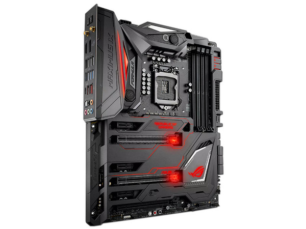 T. Madre ASUS ROG MAXIMUS IX FORMULA, Chipset Intel Z270,
Soporta: Core i7 / i5 / i3 de 7ma Gen., Socket 1151,
Memoria: DDR4 4000(O.C.)/3000(O.C.)/2133 MHz, 64GB Max,
Integrado: Audio HD, Red,
USB 3.1,  SATA 3.0, M.2,
ATX, Ptos: 3xPCIE 3.0 x16.