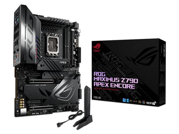 T. Madre Asus ROG Maximus Apex Encore Z790, Chipset Z790,
Soporta: Intel de 14va Generación, Socket 1700,
Memoria: DDR5 8400+(OC)/6400(OC)/4800 MHz, 96GB Max,
Integrado: Audio HD, Wi-Fi 7, USB 3.2, SATA 3.0, M.2,
ATX, Ptos: 2xPCIE5.0x16, 2xPCIE4.0x16