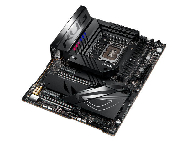 T. Madre Asus ROG Maximus Apex Encore Z790, Chipset Z790,
Soporta: Intel de 14va Generación, Socket 1700,
Memoria: DDR5 8400+(OC)/6400(OC)/4800 MHz, 96GB Max,
Integrado: Audio HD, Wi-Fi 7, USB 3.2, SATA 3.0, M.2,
ATX, Ptos: 2xPCIE5.0x16, 2xPCIE4.0x16