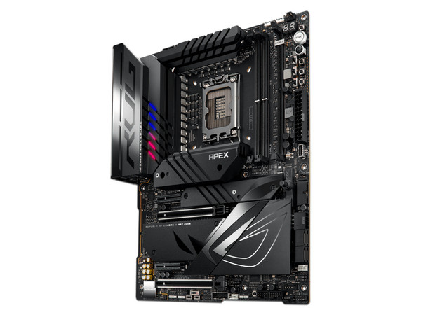 T. Madre Asus ROG Maximus Apex Encore Z790, Chipset Z790,
Soporta: Intel de 14va Generación, Socket 1700,
Memoria: DDR5 8400+(OC)/6400(OC)/4800 MHz, 96GB Max,
Integrado: Audio HD, Wi-Fi 7, USB 3.2, SATA 3.0, M.2,
ATX, Ptos: 2xPCIE5.0x16, 2xPCIE4.0x16