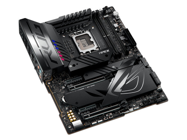 T. Madre Asus ROG Maximus Apex Encore Z790, Chipset Z790,
Soporta: Intel de 14va Generación, Socket 1700,
Memoria: DDR5 8400+(OC)/6400(OC)/4800 MHz, 96GB Max,
Integrado: Audio HD, Wi-Fi 7, USB 3.2, SATA 3.0, M.2,
ATX, Ptos: 2xPCIE5.0x16, 2xPCIE4.0x16