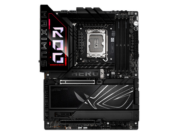 T. Madre ASUS ROG MAXIMUS Z890 HERO:
Chipset Intel Z890,
Segmento: Alto/Gamer,
Soporta: Intel Core Ultra Serie 2, Socket 1851,
RAM: DDR5 9200/6200/ 4800MHz, Max 192GB,
AudioHD, Wi-Fi 7, USB 3.2, M.2,
ATX, 1xPCIE5.0x16, 1xPCIE4.0x16.