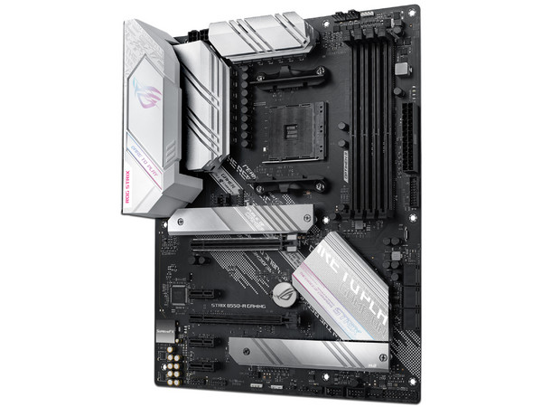 T. Madre ASUS ROG STRIX B550-A GAMING, Chipset AMD B550,
Soporta: AMD Ryzen 3ra, 4ta y 5ta Generación, Socket AM4,
Memoria: DDR4 5100/3600/2133 MHz, 128GB Max,
Integrado: Audio HD, Red, USB 3.2,
SATA 3.0, M.2,
ATX, Ptos: 3xPCIEx16, 3xPCIEx1