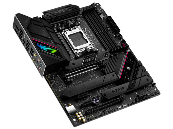 T. Madre Asus ROG STRIX B650E-F GAMING WIFI,
Chipset B650, 
Segmento: Alto/Gamer,
Soporta: AMD Ryzen 7000 Series, Socket AM5,
RAM: DDR5 6400/5400/4800 MHz, 128GB Max, 
Wi-Fi 6E, SATA 3.0, M.2, 
ATX, Ptos: 1xPCIE5.0x16, 1xPCIE4.0x16, 2xPCIE4.0x1. (C