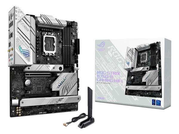 T. Madre ASUS ROG STRIX B760-A GAMING WIFI, Chipset Intel B760,
Soporta: Intel 12va y 13va Generación, Socket 1700,
Memoria: DDR5 7800+(OC)/6400(OC)/4800MHz, 128GB Max,
Integrado: Wi-Fi 6E, Red, USB 3.2 , M.2,
ATX, Ptos: 1xPCIe5.0x16, 1xPCIe3.0x16