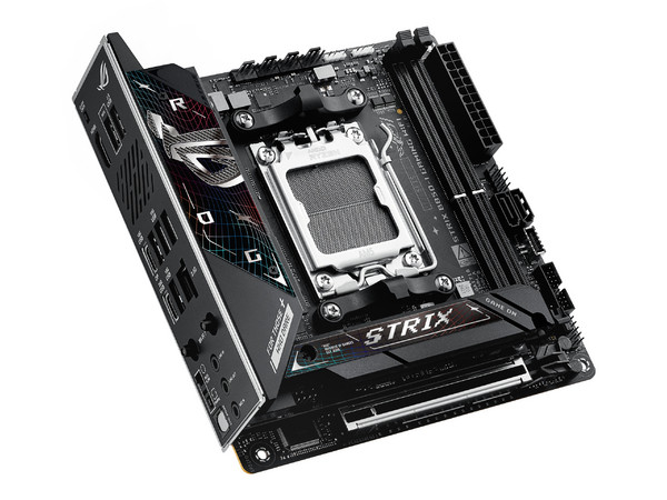 T. Madre ASUS ROG STRIX B850-I GAMING WIFI,
Chipset B850, 
Segmento: Alto/Gamer, 
Soporta: AMD Ryzen 7000, AMD Ryzen 8000 Series, Socket AM5, 
DDR5 8400 MHz, 128GB Max, 
Audio HD, Red, Wi-Fi 7, USB 3.2, SATA 3.0, M.2, 
Mini ITX, Ptos: 1xPCIE 5.0 x16