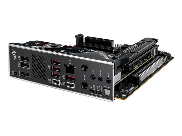 T. Madre ASUS ROG STRIX B850-I GAMING WIFI,
Chipset B850, 
Segmento: Alto/Gamer, 
Soporta: AMD Ryzen 7000, AMD Ryzen 8000 Series, Socket AM5, 
DDR5 8400 MHz, 128GB Max, 
Audio HD, Red, Wi-Fi 7, USB 3.2, SATA 3.0, M.2, 
Mini ITX, Ptos: 1xPCIE 5.0 x16