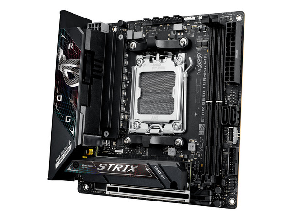 T. Madre ASUS ROG STRIX B850-I GAMING WIFI,
Chipset B850, 
Segmento: Alto/Gamer, 
Soporta: AMD Ryzen 7000, AMD Ryzen 8000 Series, Socket AM5, 
DDR5 8400 MHz, 128GB Max, 
Audio HD, Red, Wi-Fi 7, USB 3.2, SATA 3.0, M.2, 
Mini ITX, Ptos: 1xPCIE 5.0 x16