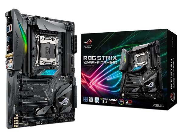 T. Madre ASUS ROG STRIX X299-E GAMING, ChipSet Intel X299,
Soporta: Procesadores Intel Core X-Series de Socket 2066,
Memoria: DDR4 4133(O.C.)/2400/2133 MHz, 64GB Max,
Ptos: 3xPCIE3.0 x16,
ATX.
Incluye Ruteador Inalámbrico ASUS RT-N19 Dual-band