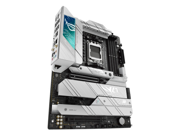 T. Madre ASUS ROG STRIX X670E-A Gaming WIFI, Chipset AMD X670,
Soporta: AMD Ryzen 7ma Generación, Socket AM5,
Memoria: DDR5 6400+(OC)/5400(OC)/4800 MHz, 128GB Max,
Integrado: Audio HD, Wi-Fi 6E, USB 3.2, SATA 3.0, ATX, Ptos: 2xPCIEx16, 1xPCIEx1