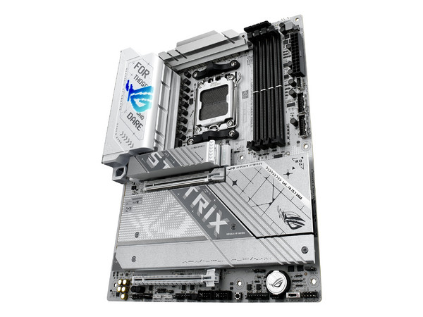 T. Madre ASUSROG STRIX X870-A GAMING W, 
Chipset AMD X870, 
Segmento: Alto/Gamer, 
Soporta AMD Ryzen Series 9000, Socket AM5, 
Memoria RAM: DDR5 8000 MHz, 192GB Máx, 
Audio HD, WiFi 7, USB, M.2, 
ATX, Ptos: 1xPCIEx16 5.0, 1xPCIEx16 4.0.
