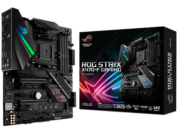 T. Madre ASUS ROG STRIX X470-F GAMING,
ChipSet AMD X470, 
Soporta: AMD Ryzen/ Athlon 7ma Gen A-Series de Socket AM4,
Memoria: DDR4 3200(OC)/ 2800(OC)/ 2133(OC)MHz, 64GB Max,
Integrado: Audio HD, USB 3.0 y SATA 3.0,
ATX, Ptos: 3xPCIEx1, 3xPCIEx16.