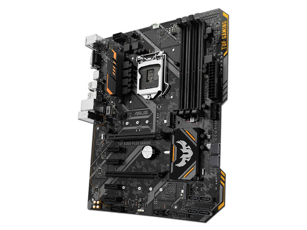 T. Madre ASUS TUF B360M-E GAMING, Chipset Intel B360,
Soporta: Intel Core i7 / i5 / i3 de 8va Gen., Socket 1151,
Memoria: DDR4 2666/2400/2133 MHz, 64GB Max,
Integrado: Audio HD, Red,
USB 3.1 y SATA 3.0, M.2,
ATX, Ptos: 6xPCIEx16.