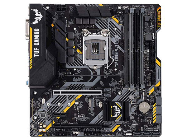 T. Madre ASUS TUF GAMING B365M-PLUS (WI-FI), Chipset Intel B365,
Soporta: Intel 9na / 8va Gen.,
Memoria: DDR4 2666 / 2400 / 2133 MHz, 128GB Máx.,
Integrado: Audio HD, Red Wi-Fi, USB 3.1, M.2,
ATX, Ptos: 2xPCIE3.0x16, 1xPCIE3.0x.1.