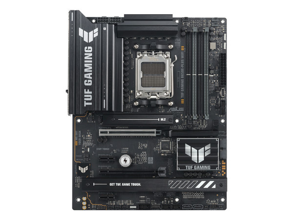 T. Madre ASUS TUF GAMING B650E-PLUS WIFI, 
Chipset B650,
Segmento: Alto/Gamer,
Soporta: AMD Ryzen 7000/8000/9000 Series, Socket AM5,
Memoria: DDR5 8000 MHz, 256GB Max,
Audio HD, Wi‑Fi 6, SATA 3.0, M.2, USB C,
ATX, Ptos: 1xPCIE5.0x16, 2xPCIE4.0x16.